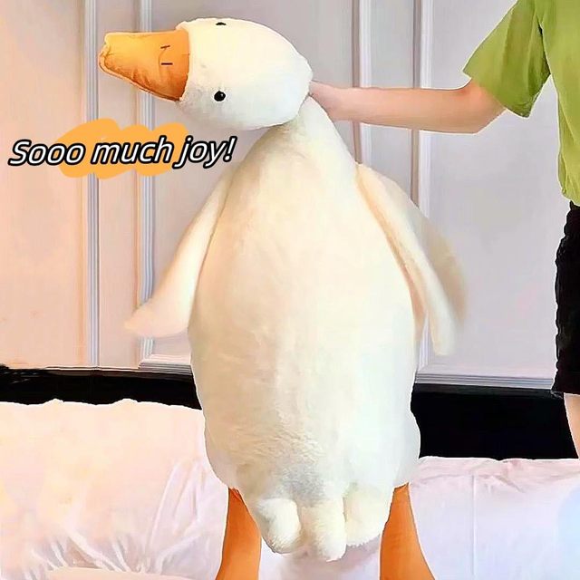 Giant Comfy White Goose Plush - Soft Body Pillow for Sleep